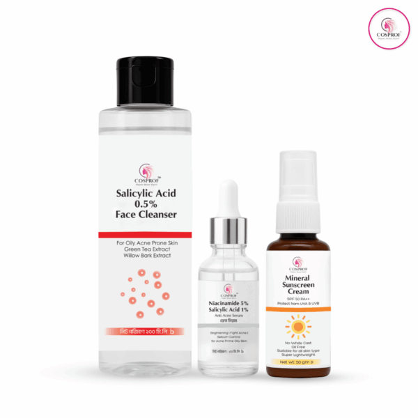 Acne Care Sunscreen Combo 3in1 Face Cleanser 200 ml Serum 30ml Sunscreen Cream 50gm
